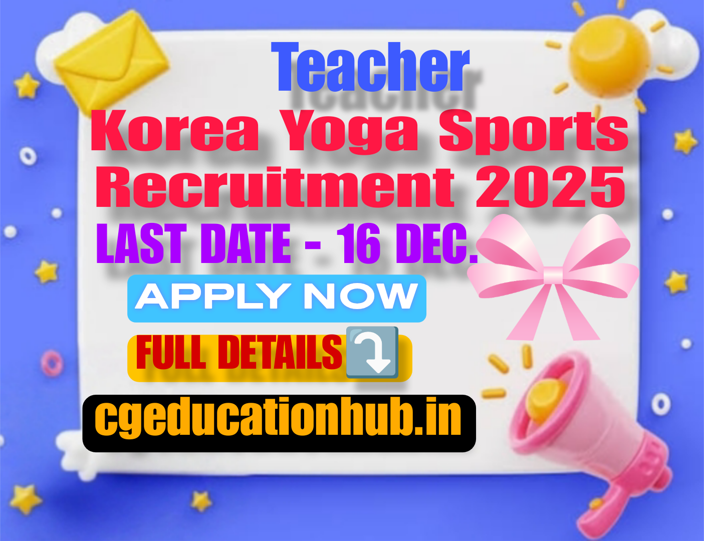 Korea Yoga Sports Teacher Recruitment 2025
